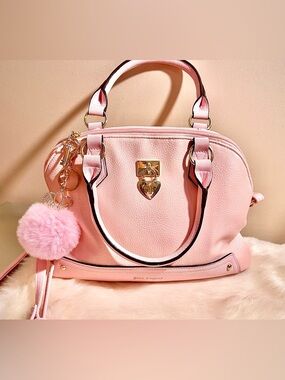 Juicy Couture Pink Crossbody Satchel with Heart Lock